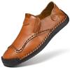 Мужские кожаные лоферы ручной работы с круглым носком, удобная обувь, нескользящая резиновая подошва, универсальная обувь для мужчин