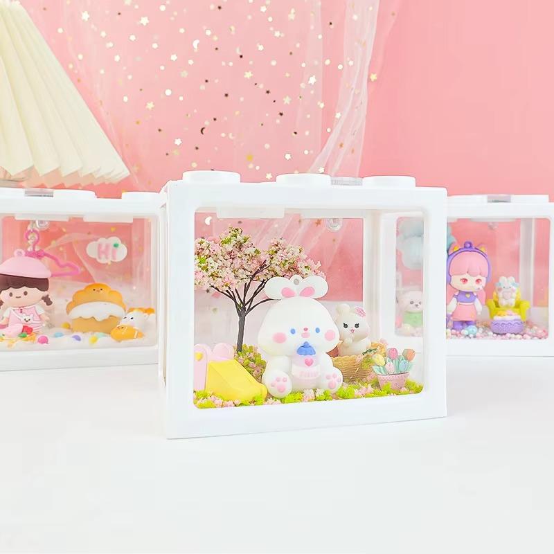 Handmade Art Toys 1PCS Handmade Material Pack Micro Landscape Scene Cottage Toys Birthday Gift for Girls