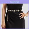 Fashionable Flower Metal Waist Chain With Rhinestone Decoration For Daily