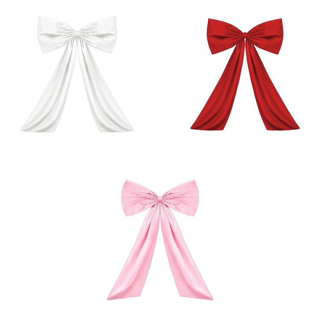 Large Ribbon Tie Bow Hanging Giant Room Decor Polyester Wall Accent for Christmas Holiday