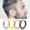 2pcs 12mm Stainless Steel Round Stud Earrings Personality Trend Piercing Ear Jewelry