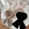 Soft Knit Scarf Faux Rabbit Hair Cross Neckscarf Fashion Fish Tail Scarf  Outdoor Neckwear