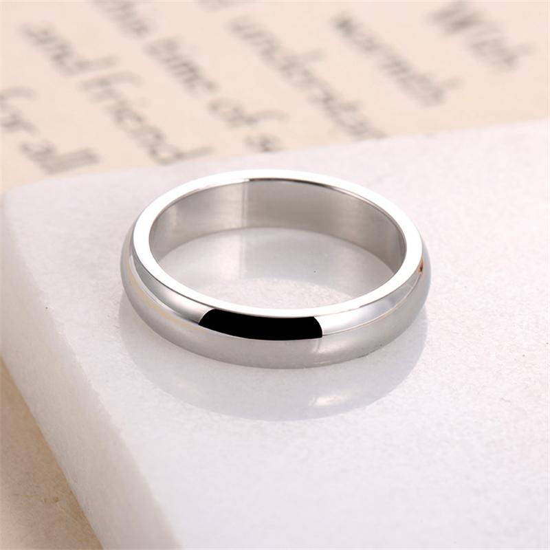 Fashion Stainless Steel Couple Ring Simple Smooth Rose Gold Titanium Steel Rings for Women