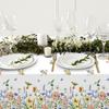 3 Pack Spring Summer Floral Tablecloth Decorations, Wildflower Plastic Disposable Table Cloth, Wild Flower Rectangle Table Cover for Garden Picnic
