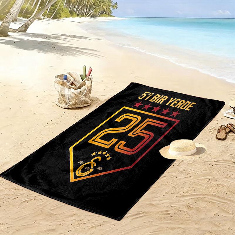 Number 25 Print Beach Towel, Large Soft Quick Dry Towel for Beach Camping Swimming