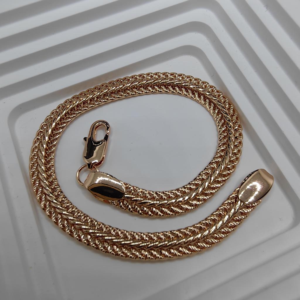 Браслет цвета розового золота для женщин и мужчин, итальянское ремесло, ручная работа, унисекс, длинная цепочка, подарки