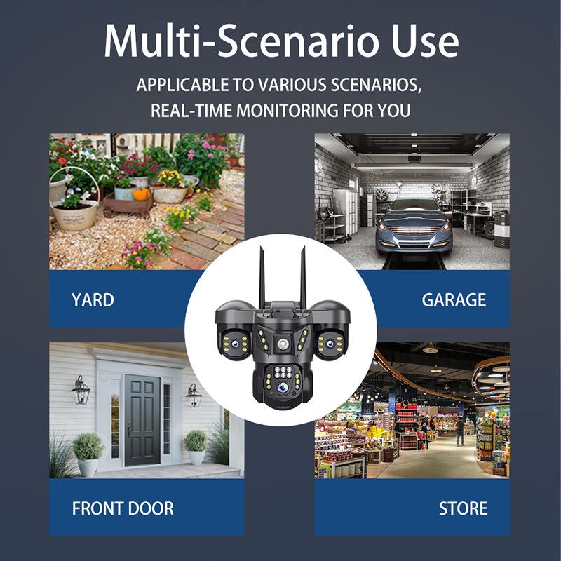 HD Surveillance Camera: Wireless, Mobile Remote, Outdoor, WiFi & 4G, Three-Screen Display