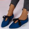 2024 Autumn Pointed Toe Ballet Women's Flats Casual Soft Bottom Flat Shoes Female Shallow Solid Lace-up Shoes Zapatos De Mujer