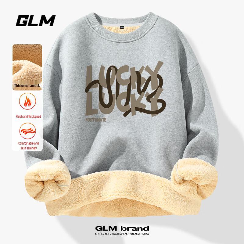 Мужской свитшот GLM с круглым вырезом и флисовой подкладкой, утяжеленный