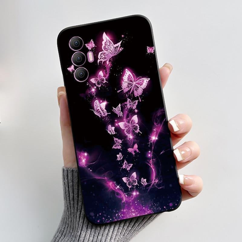 Печатный чехол для телефона Tecno Spark 8 Pro Funda Capa Мягкий силиконовый черный корпус Чехол Милый цветочный мультяшный корпус Coque