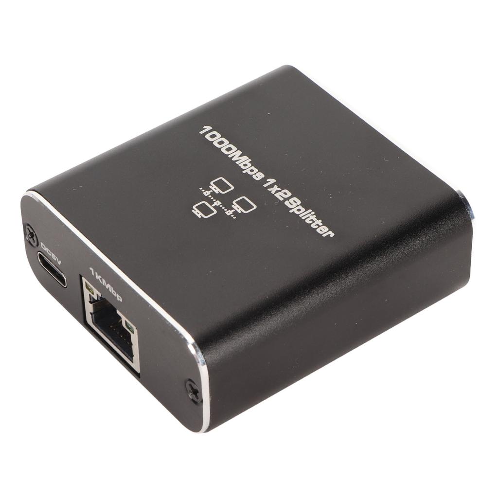 Сплиттер Ethernet RJ45 Сетевой порт 1 к 2 портам Алюминиевый сплав Гигабитный сетевой коммутатор 1000 Мбит/с