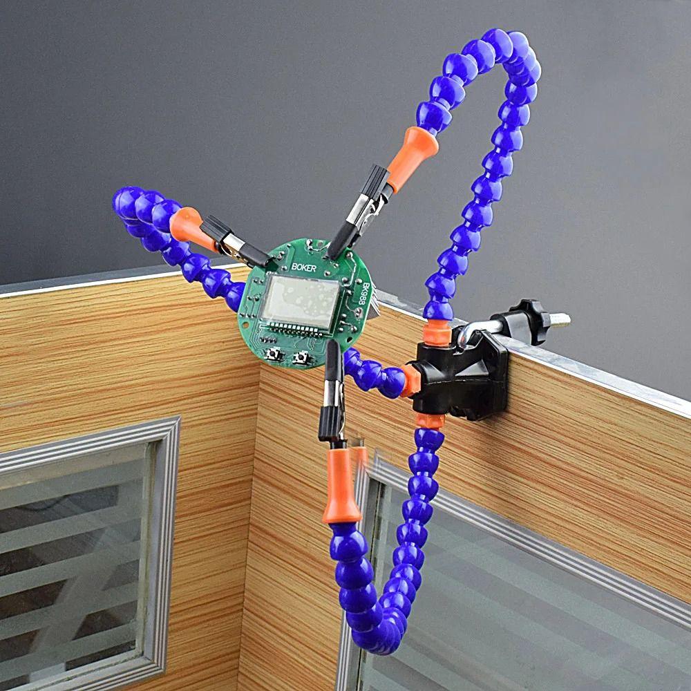 Multi-Purpose Third Hand Tool Adjustable PCB Holder Flexible Arms Tool PCB Welding Repair
