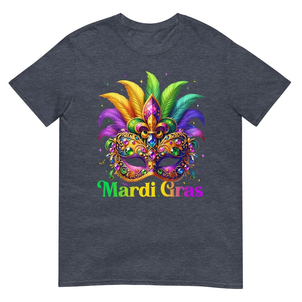 Mardi Gras Shirts For Unisex Girls Kids Mask Feather Party TShirt