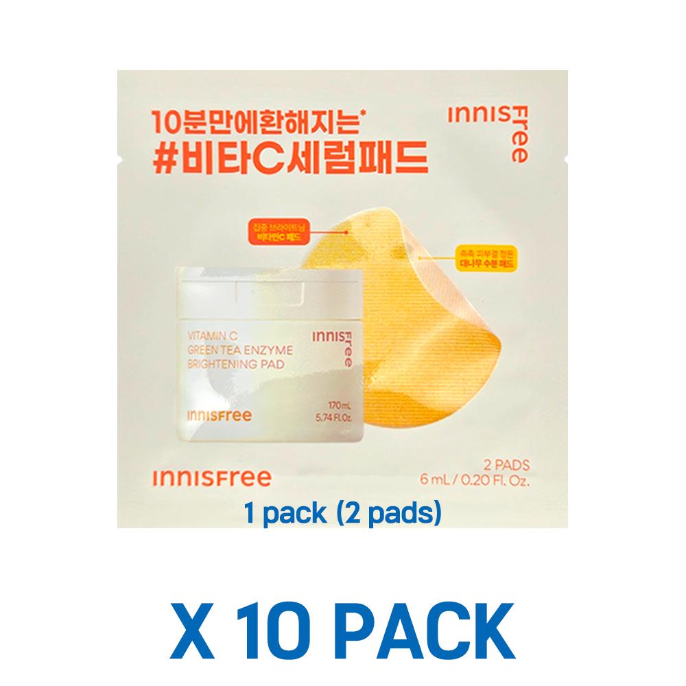 10pack_[INNISFREE] Vitamin C Green Tea Enzyme Brightening Pad (1 Pack / 2 Pads) Sample