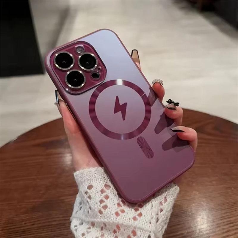 Для Magsafe Lightning AG Матовый чехол для iPhone 16 15 14 Plus 13 12 Pro Max 11 Защитная крышка для камеры Магнитный беспроводной зарядный чехол