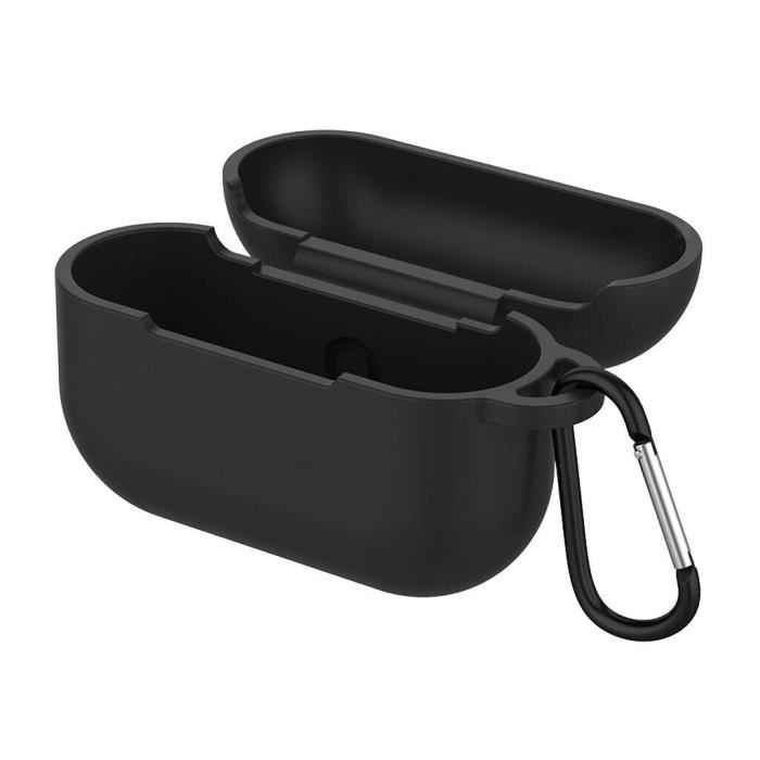 Чехол для AirPods - Phonillico - Силиконовый чехол Черный - Защита от ударов - Пылезащитная заглушка - Карабин