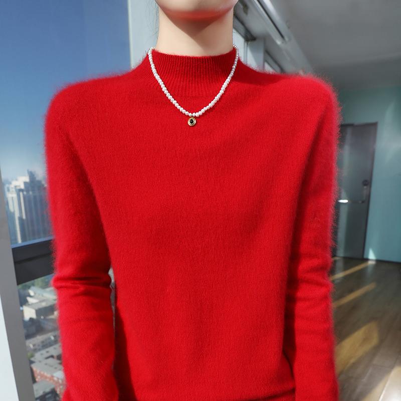 Женский кашемировый свитер Qinghe кашемир 30% кашемир 30% норка 30% шерсть 10% нейлон Женский осенне-зимний толстый кашемировый свитер мягкий и теплый