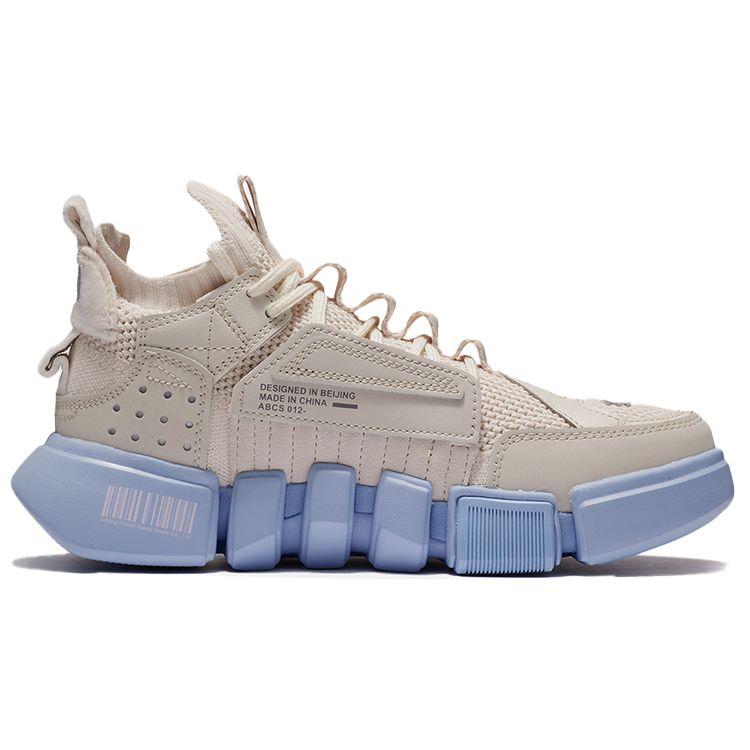 Li Ning Wu Dao 2 Ace Fabric Synthetic Leather Breathable Lightweight Mid-Top Retro Basketball Shoes Women Sneaker Pearl-White ABCS012-1