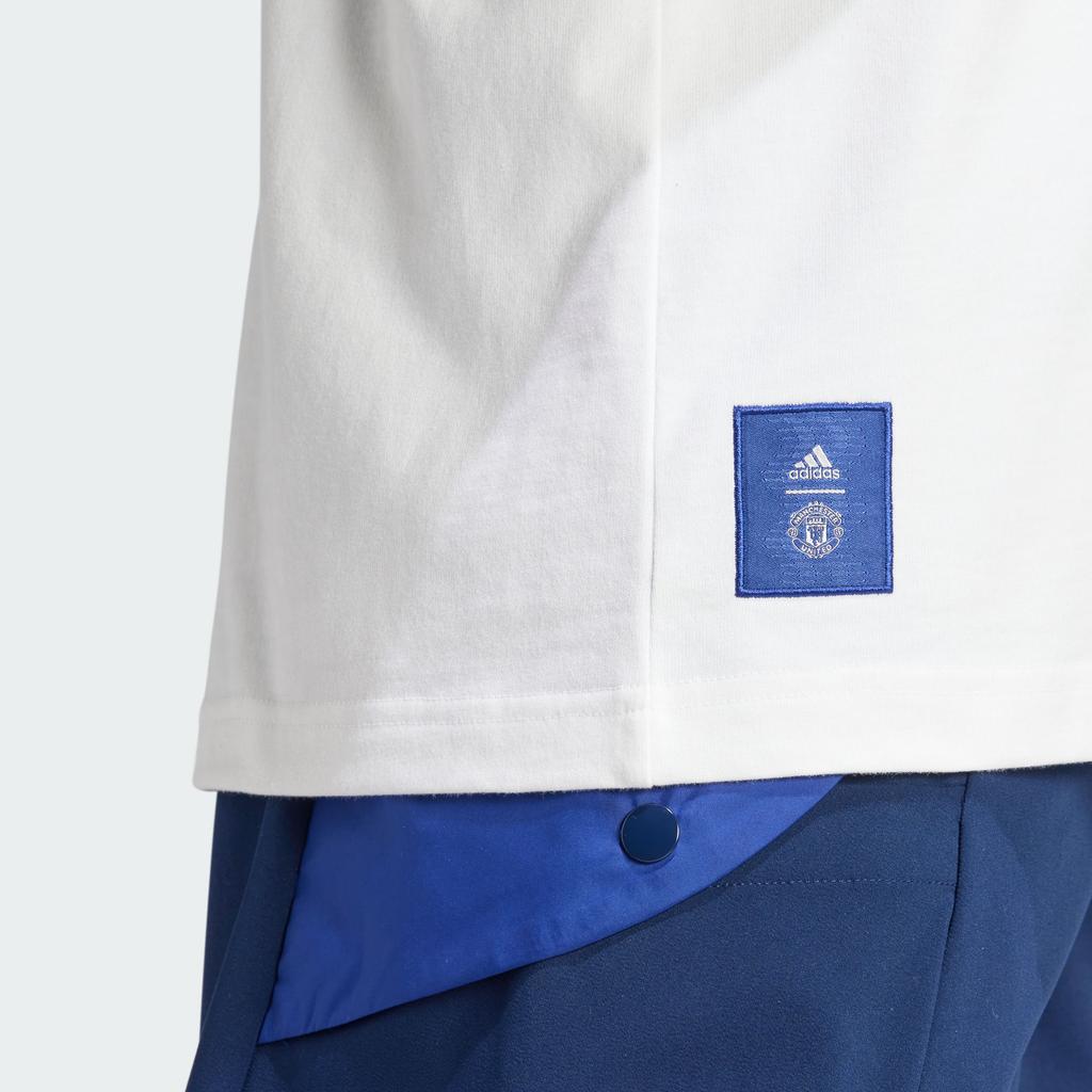 adidas Мужские футболки Манчестер Юнайтед Белые С круглым вырезом Умеренный прямой крой JJ3908