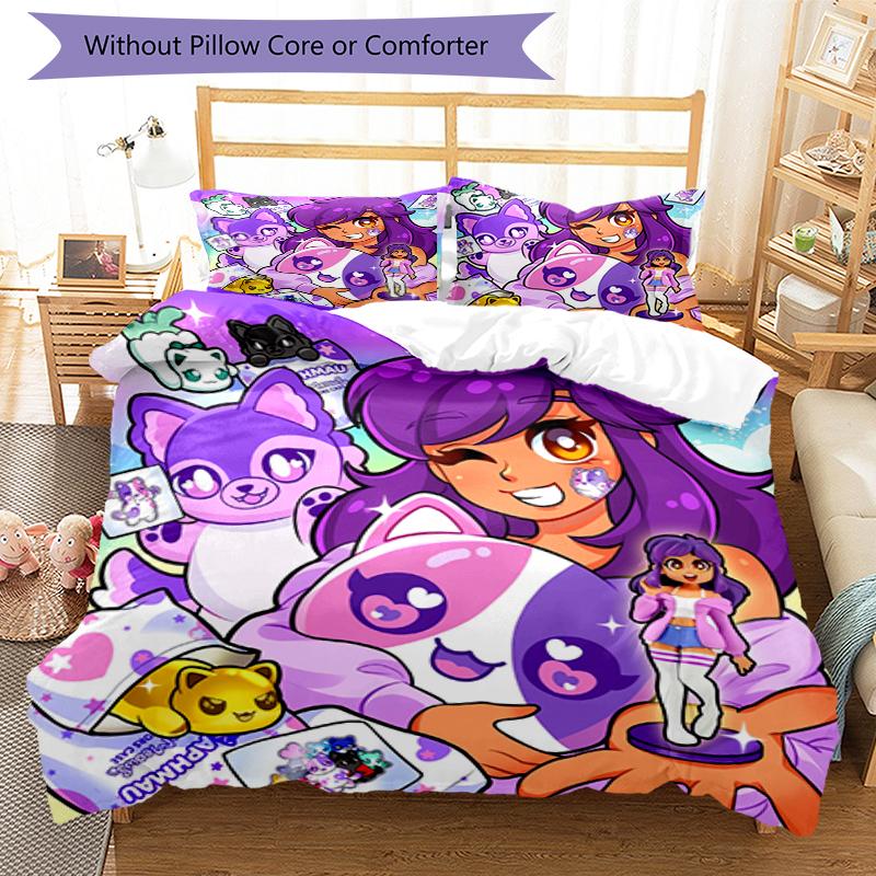 3pcs Aphmau Bedding Set Duvet Cover Closure Includes 1 Duvet Cover & 2 Pillowcases, Soft and Comfortable for All Seasons.