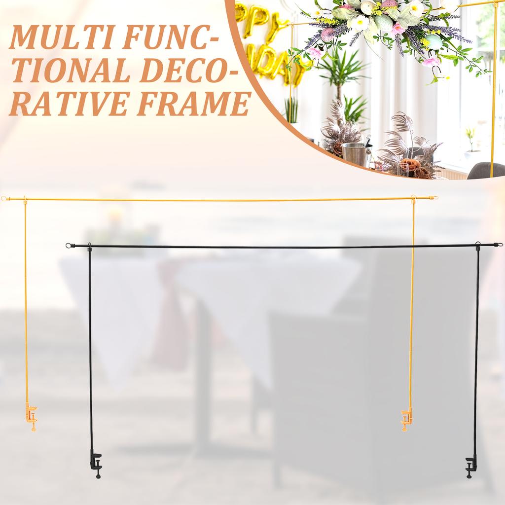 Настольная стойка для удилищ с зажимами Регулируемая ширина 31"-98" Арочная стойка для стола Подвесная для украшения Свадьба День рождения Рождество