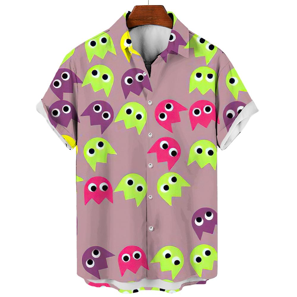 Мужская повседневная рубашка Гавайская рубашка Мужская летняя повседневная рубашка с коротким рукавом с 3D-принтом для мужчин Одежда Дышащие рубашки