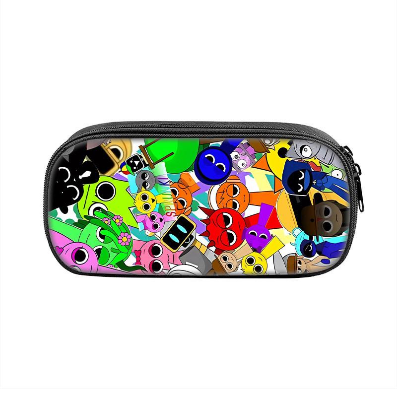 Sprunki Game Character Print Student Single Layer Stationery Storage Bag For Students And Office Supplies