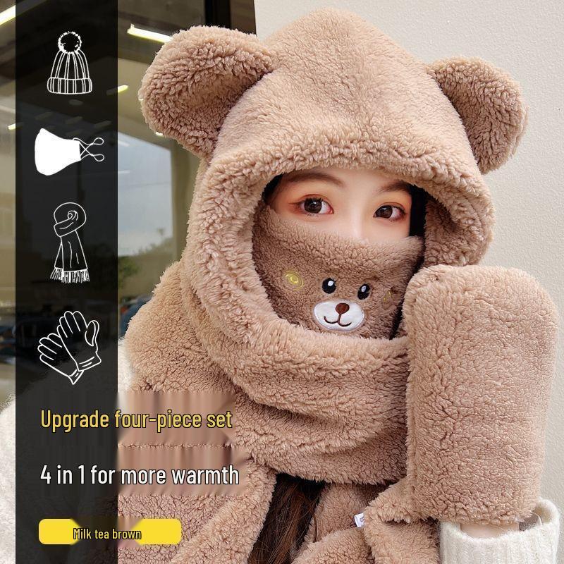 2025 Women's Fleece-Lined Windproof Cycling Hat and Snood Combo