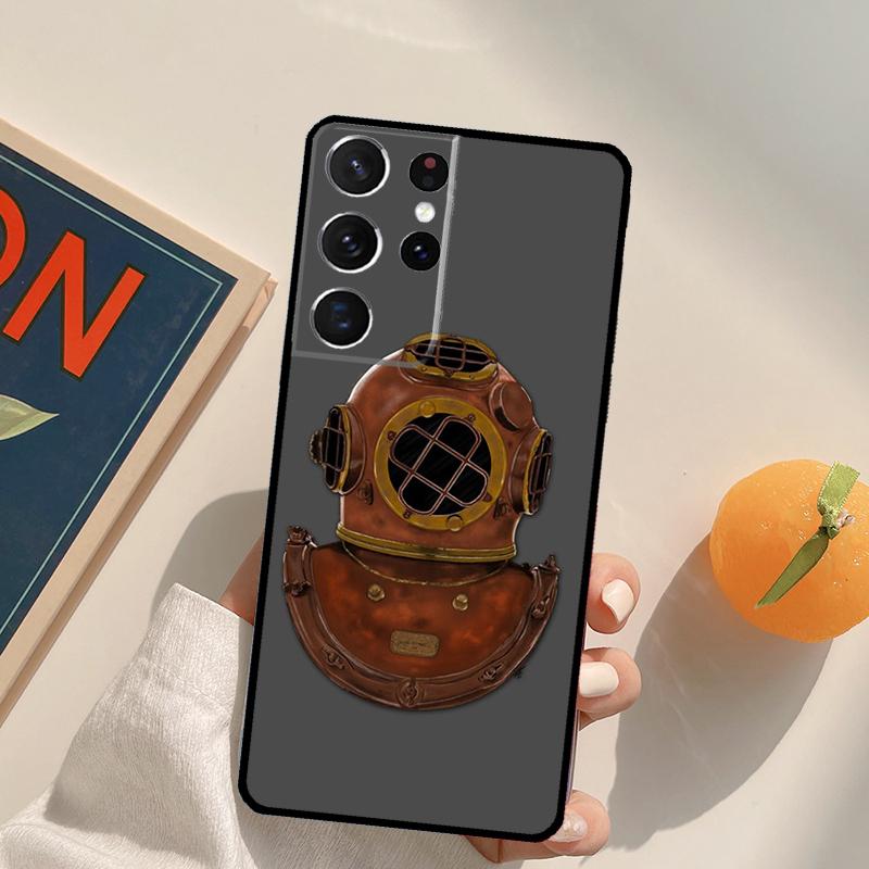 Scuba Diving Diver Phone Case For Samsung Galaxy S22 S23 S21 S20 FE Ultra S8 S9 S10 Plus Note 10 20 Ultra Cover