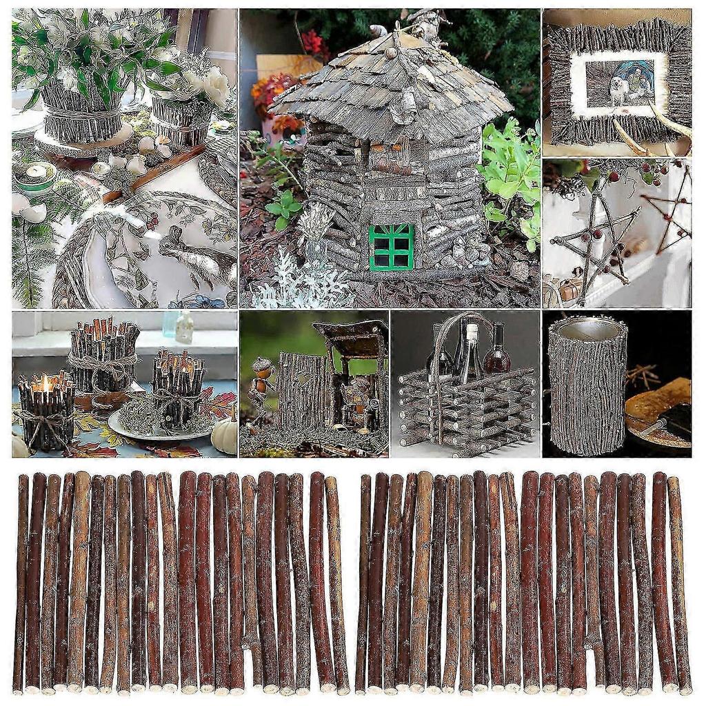Log Sticks Craft Twigs Sticks Wood Branch Sticks For Event Props Diy Projects 15.50X0.50X0.50cm 50Pcs
