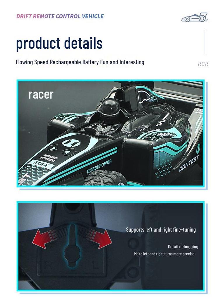 Kids' RC Formula Drifting F1 Car - Electric 4WD Racing Toy