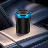 Car Ashtray with Lid Portable Ash Tray with Blue LED Light Mini Car Trash Can Stainless Steel Ashtray for Car Travel Agency