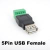 USB 2.0 Тип A Мужской Женский на 5 Pin 5pin винтовой разъем на USB-разъем с экраном USB2.0 на винтовой клеммный штекер