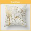 Elegant Marble Pattern Square Cushion Cover Made From Soft Peach Skin Fabric 18 Inches