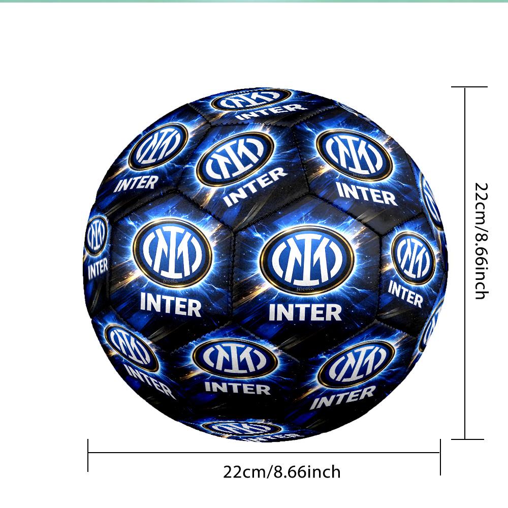 Inter Milan Crest Soccer Ball Size 5 Soccer Ball, Machine-stitched, Soft and Comfortable, Suitable for Training and Matches Fan Gift