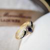 Stylish Alloy Ladies' Ring with Micro-Inlaid Sapphire Zircon