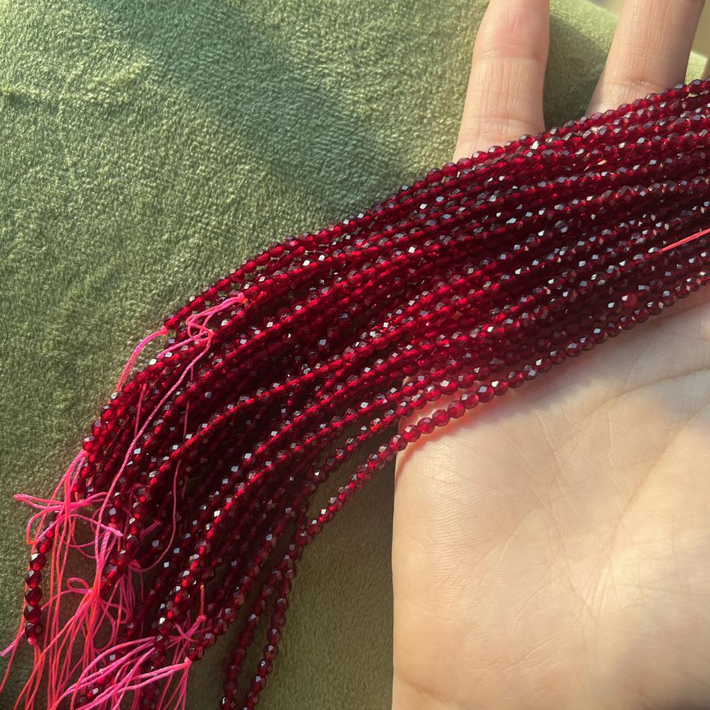5 нитей, граненые бусины из натурального камня шпинели, модные винно-красные свободные бусины-разделители, 2 мм, 3 мм для DIY ожерелья, браслета, аксессуаров для браслета на ногу, ремесел 38 см