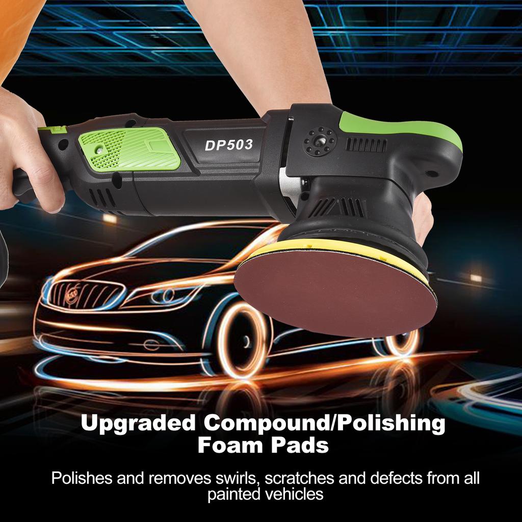 Буферная полировальная машина, 6-дюймовая полировальная машина мощностью 950 Вт для детализации автомобилей, случайная орбитальная полировальная машина для автомобильных буферов