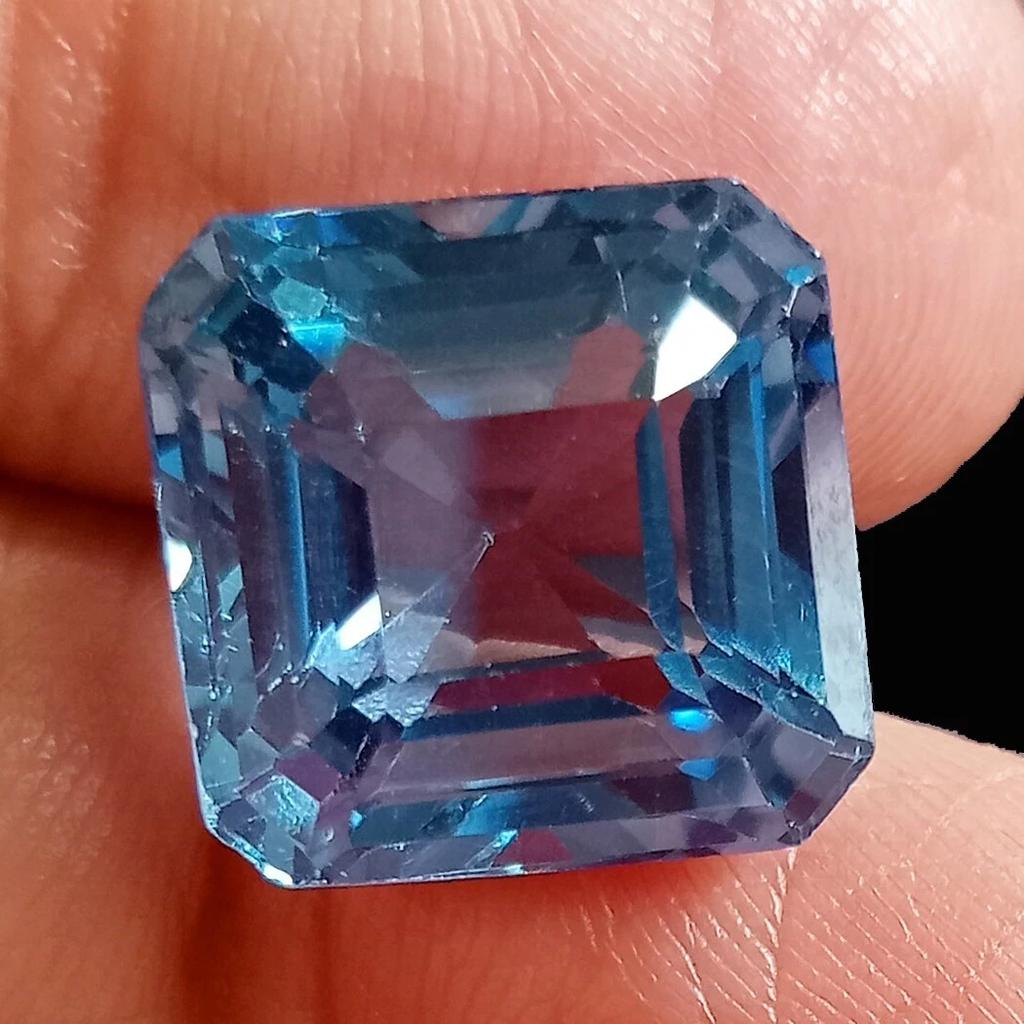 Square Cut Natural Blue Aquamarine 13-15 Ct Beautiful Certified Loose Gemstone