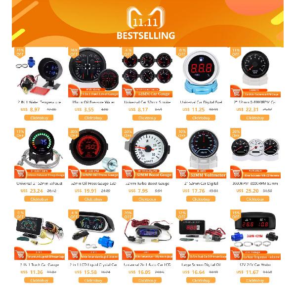52mm Triple gauge 3 in 1 Volt Meter + 100-250℉ water Temp Gauge+0-100psi Oil Pressure Gauge & Oil Temperature Gauge With Sensor