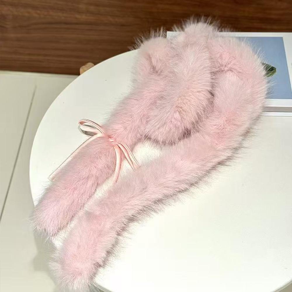 Пушистый шарф с бантом, Харадзюку, женский шарф, элегантный шарф-бант в стиле Y2k, уличная одежда