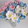 Handmade Finished Tulips Bouquet Crochet Fake Flowers Hand-Knitted Home Table Decorate