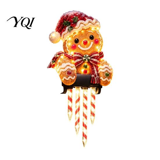 Outdoor Holiday Porch Decorations Winter Glow Snowman Icicle Light Decor, Christmas Decorations, Hanging Railing Lights LED for Porch, Yard, Entryway