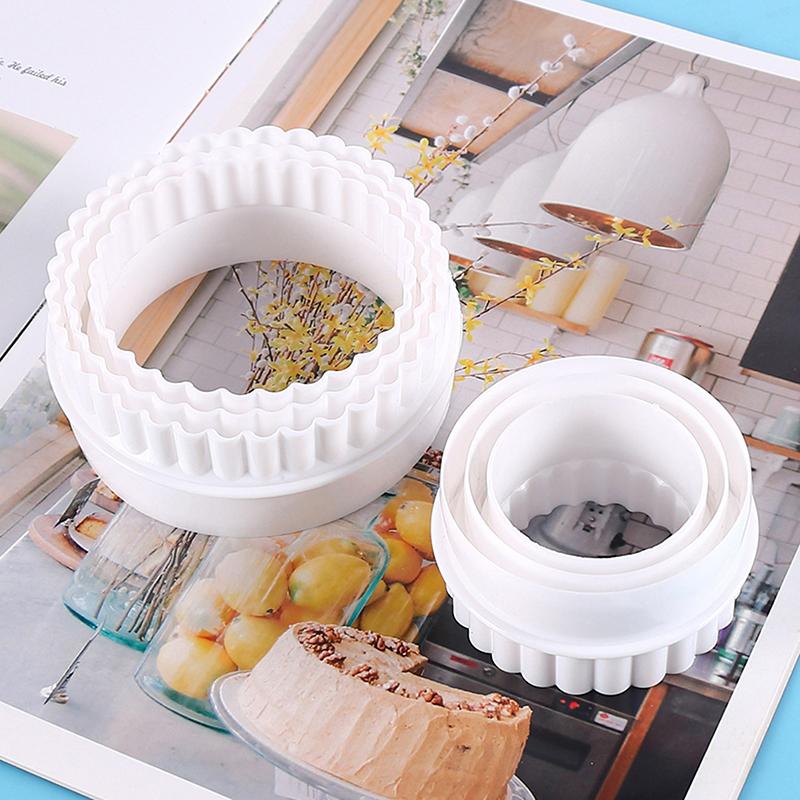 6 шт./набор белых волнистых круглых двухсторонних формочек для печенья для кухонных принадлежностей для выпечки кондитерских изделий конфет шоколадных инструментов для домашней выпечки
