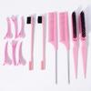 12pcs Hair Comb Set, Mouse Tail Comb, Edge Brush, for Edge and Back Brushing, 6 Smooth clips,Special for Real Hair Wigs