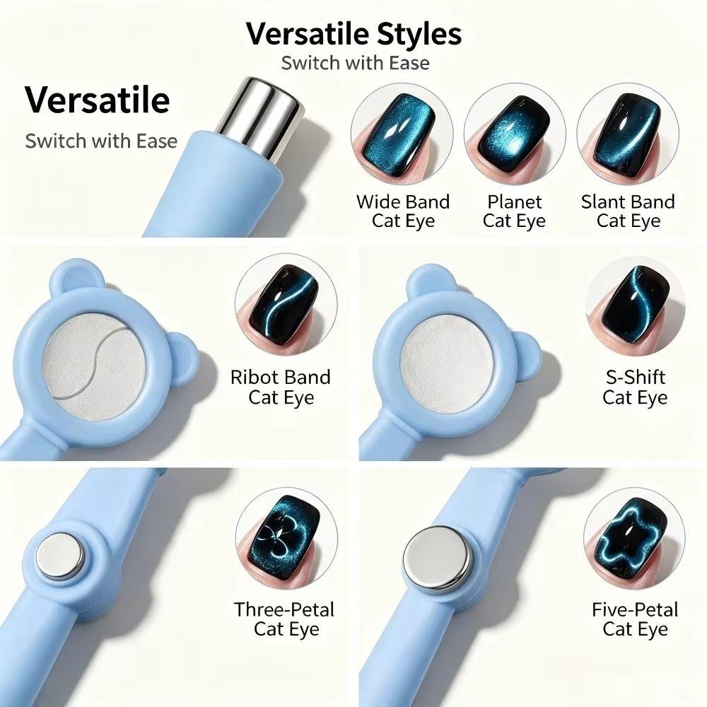 Handheld Magnetic Nail Art Tool 7in1 Cat Eye Nail Manicure Tool Home Use