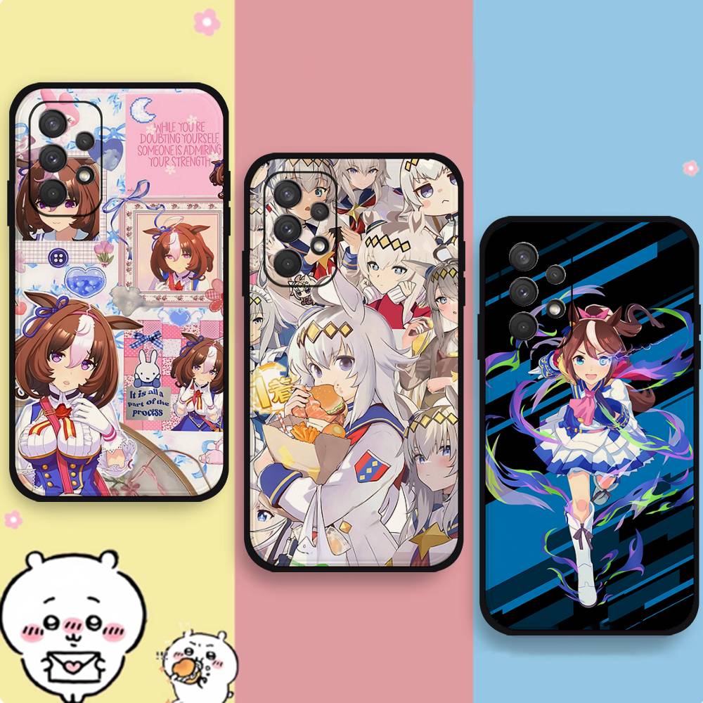 Чехол для телефона Аниме U-Umamusume Pretty Derby для Samsung Galaxy S25 S24 S23 S22 S21 FE Plus Ultra A13 A20 A32 A70 Черный