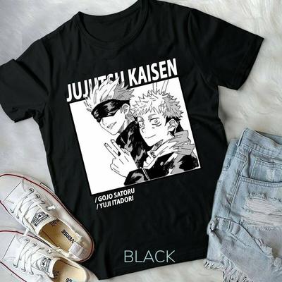 Футболка Jujutsu Kaisen, Аниме, Годжо и Юдзи, Мерч Jujutsu Kaisen, Унисекс футболка