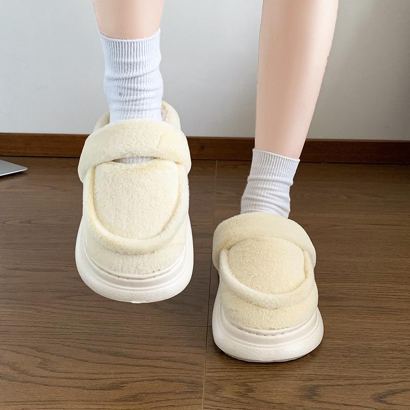 Легкие повседневные хлопковые туфли для города, с круглым носком, на платформе, шлепанцы женские 2025 осень-зима, новые, увеличивающие рост, универсальные туфли Мао Мао