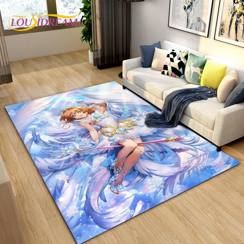 Милый мультяшный коврик Cardcaptor Sakura, коврик для гостиной, спальни, диван, коврик для украшения, детский нескользящий напольный коврик